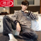 LangSha Coral Velvet Pajamas for men autumn and winter style plus velvet thickened warm set flannel men autumn home clothes K3892 L