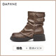 Daphne (Daphne) Maillard Boots cortos para mujeres 2025 Botas de primavera y verano de primavera y verano Boots de pantalón marrón grueso Boots Western Denim Martin Brown 36