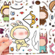 Magic Bean Shenghuo [Hot Style] Labubu-Dress-up-Aufkleber Cartoon Netter Kinder dekorativen Desktop DIY-Aufkleber Labubu Fun DIY-Aufkleber 38 große Größen (fünf Sets, keine Wiederholungen)