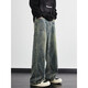 Zengzhi Lightning Jeans Spring neuer Retro losen geraden Bein Trendy Brand High Street American Hosen 1049 Schwarzer Gradient S