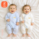 BabyPrints (Babyprints) Baby Jumpsuit 2 Pack Pure Coton Baby Clothes Nou nouveau-né sous-vêtements doux et respirants vêtements minces Bleu 59