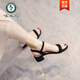 Woodpecker sandals for women 2025 new summer versatile mid-heel thick heels one-length high heels women's outer wear skirt black - heel height 6 cm 698-6 37
