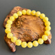 Yuzhi 1 item, 1 certificate, 1 shot, natural Russian raw ore, unoptimized beeswax bracelet, amber bracelet, bead diameter 8.3mm, hand circumference 16cm, 7.06g G669