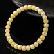 Moon Seal Baichuan Beeswax Bracelet for Men and Women, White Flower Wax Straight Cut Buddha Beads, Single Circle Bracelet, Comes with a Certificate of Good Luck Gift Box