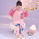 Ultraman Children's Pyjamas Girls Spring and Automne Cotton Pure Cotton Long Manneve Suit 2025 New Style Girl Fashionable Big Children Children Automne Home Clothes Wh Long Mancheve Cover-53 # Pink Kapibala 150 Taille 16 [Hauteur suggéré 135-145 cm]