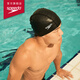 Speedo swimming cap, classic silicone coated three-layer fabric, soft and comfortable swimming cap, black