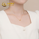 Chinese gold gold necklace pendant pure gold women's acacia bean as a birthday gift for wife and girlfriend pure gold pendant - about 0.2g (free 925 silver chain)