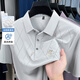 Lanrenfang luxury mulberry seiden kurzärmelig t-Shirt Herren 2025 Sommer Revers Polo-Hemd coole Geschäfte Casual halbärmelige Top 2677 Navy Blue 2xl Empfohlenes Gewicht 148-165 Jin [Jin gleich 0,5 kg]