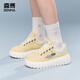 Senma mesh shoes women's shoes casual shoes low top shoes 2025 new summer versatile height-enhancing sneakers breathable white shoes beige brown 38