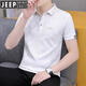 
JEEP SPIRIT Ice Silk Cotton POLO. Shirt Short Sleeve T-shirt Men's Shirt Top Men's Lapel Letters T-shirt 2025 Summer New Style 679 White M