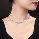 COASZE Qingya Aquamarine Necklace Women's 18k Gold Beaded Necklace Clavicle Chain Colorful Gift for Girlfriend Aquamarine Necklace 40cm