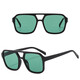 2694 grenzüberschreitender quadratischer Rahmen Doppelstrahl Koreanische Version Retro Large Rahmen Pilotgläser Ozeanblatt Mehrfarbige Sonnenbrille Großhandel Gloss Black and Green Sheet