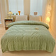 Red bean blanket thickened plus velvet nap blanket jacquard simple coral velvet Farai velvet blanket multifunctional cover blanket 1.5*2m green