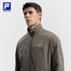 FILA official couple's style reversible jacket 2025 winter new fitness sports loose stand-up collar top Planet Cup Brown-BN S 165/88A/S