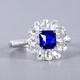 HEEKAIYI Sapphire Ring Female Royal Blue 18K Gold Diamond Ring Chinese Valentine's Day Birthday Gift for Wife and Girlfriend Selected 1.1 Carat/Royal Blue/Double Certificate
