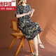 Victoria's Style Fat Mm Round Hals kurzärmeligte Baumwolle und Leinenkleid für Frauen Sommer Neuer Retro Literary Lose Locker großer Größe Freizeitrock-Farbe Einer Größe großer Größe großgröße