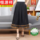 Hengyuanxiang new Chinese silk horse-faced skirt for women spring and summer new black high-end modified Xiangyunshaming Hanfu skirt brand high-end women's clothing-picture XL