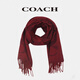 COACH Officially Authorized Classic Logo Pattern Tassel Women's Scarf Valentine's Day Gift Valentine's Day Gift Red CU807F8Q