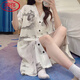 Langsha Sommer-Stricksalz-Nachthemd mit Brustpolstern lose und schlanker chinesischer Stil bedrucktes süßes und sexy Kleid-Pyjamas mittelgroß 5155 Nachthemd mit Brustpolstern] M empfohlen 80-95 Jin [Jin gleich 0,5 kg]]