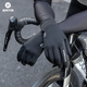 Rock Brothers Cycling Gloves Full Finger Fleece Warm Autumn and Winter Touch Screen Men's and Women's Long Finger Road Cycling Gloves Black XL