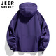 JEEP SPIRIT Jeep Jacket Men's Jacket Autumn and Winter American Workwear Hooded Jacket Men's Black XL