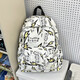 Schoolbag female ins style Korean version Harajuku large capacity graffiti junior high school student backpack college student high school student backpack white