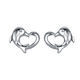 RHM platinum dolphin love earrings for women platinum heart-shaped niche high-end earrings birthday and Valentine's Day gift for girlfriend Platinum dolphin love earrings + certificate + gift box