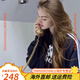 阿迪达斯（adidas）春秋季经典男女纯棉运动外套立领开衫休闲卫衣情侣拉链夹克 三叶草黑色字母款外套 M 身高165-170cm