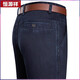 
Hengyuanxiang 2025 summer new style men's casual jeans middle-aged and elderly high waist straight pants thin loose trousers Father's Day 3892 medium blue 36 [2 feet 9 waist]