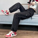 Pantalon de travail de dopamine simple décontractée pour les femmes en printemps et en été cordon hip-hop mince-feel large pantalon de plancher