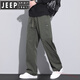 JEEP SPIRIT American Trendy Brand Working Pants Men's Loose Straight Paratrooper Pants 2025 Summer Thin Sports Charge Casual Pants 9856-Military Green M [Merchant] 90~110Jin[Jin equals 0.5 kg]