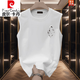 Pierre Cardin Summer Brand redonda de cuello redondo Camiseta sin mangas Vest American Chalecy Fitness Creative Cotton Pure Loose Black [Pequeña imagen en el lado delantero izquierdo del chaleco K1098 Dos piezas s Recomendado 70-80 Jin [Jin iguala 0.5 kg]