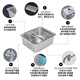 Kohler Kitchen Sind 304 из нержавеющей стали Pro под подготовкой маленькой танки Стол Средний остров Стол Стол Стол Умывание бассейна.