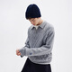 NVG YOUNG Italian dinghy spring and autumn cable wool sweater men's casual lapel pullover sweater bottoming shirt