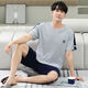 
Hengyuanxiang 2025 new pajamas men's summer short-sleeved shorts pure cotton thin large size fat plus larger pullover home clothing XM6906A short-sleeved shorts suit Men's L 100-125Jin [Jin equals 0.5 kg]