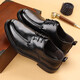 Sommergeschäft formale Lederschuhe für Männer Britisch-Stil Ultra-Faser-Leder lässige, atmungsaktive, weiche Sohle dicker Sohle Anzugschuhe Slipper Schwarz [Mikrofaserleder 9227] 39
