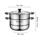 SUPOR steamer 304 stainless steel 26cm steamer double-layer steaming soup pot with double bottom SZ26B46