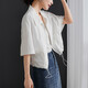 Sophiesel Lapel Camper Save String Jacket for Women 2025 Summer Fina de moda versátiles transpirable Top White S