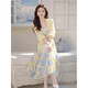 Clothing Yuan floral dress for women 2025 summer new French temperament beach vacation beach skirt cardigan dopamine wear cardigan + suspender skirt (two-piece set) L (105-115Jin[Jin equals 0.5 kg])