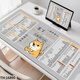
Three-color cat cute cartoon mouse pad super large office and home shortcut key collection computer desk pad men and women dormitory laptop keyboard pad simple text smooth wrist guard pad 16886 forbidden to put it in pieces 60 cm x 30 cm x 4 mm