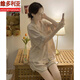 维多利亚的格调睡衣女夏季天冰丝绸2025年新款短袖两件套网红风感碎花家居服 感可外穿LW-9214 2XL 【建议135-145斤】