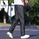 Känguru dünne Jeans Männer losen gerade Eis Seidenhose Herren Sommer elastischer Vater Casual Long Ice Seide Schwarz 9763 38 Taillenumfang zwei Fuß neun