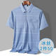 
Vancl Eslite (Recommended by Lei Jun) Daddy's summer short-sleeved T-shirt ice silk middle-aged men's quick-drying pocket middle-aged and elderly loose lapel POLO shirt 9923 Blue M 48/165/
