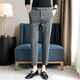 Jesons summer pants men's casual pants straight drooping pinnacle suit pants slim foot business casual pants trousers K723 black (crop pants) 32
