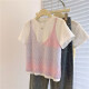 Kuzhang 2025 Dopamine Simtited Starsing con un conjunto de dos piezas de dos piezas de manga corta 2025 Summer New Fashion Fashion Camiseta E854# XL Recomendado 120-140Jin [Jin equivale a 0.5 kg]