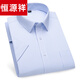 Hengyuanxiang [Vatertagsgeschenk] Hochwertiges Hemd aus reinem Baumwollkurzarm für Männer, mittleren und jungen Casual Business Full Cottip Stripe Halb DX6626 38 38