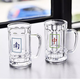 Yonghuan tempered glass cup with handle chess and card room teahouse special mahjong tea cup for home use high temperature resistance and fall resistance beer tempered 380ml tube 15689 total six
