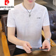 Pierre Cardin Ice Silk T-shirt à manches courtes Crafts d'été pour hommes T-shirt Jacquard T-shirt polyvalent 753 Black M recommandé de porter 90-110jin [Jin est égal à 0,5 kg.
