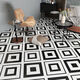 
All-ceramic Nordic 6060 black and white flower tiles restaurant clothing store bathroom anti-slip store wear-resistant floor tiles 6623 600*600