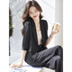 Kefuyan Essigsäurefettanzug Dünne Stoff Satin Jacke für Frauen im Sommer Stil Royal Schwester Streetbrated Temperament Göttin Style Casual Anzug Einzelstück schwarzer Anzug Jacke xn9766 s